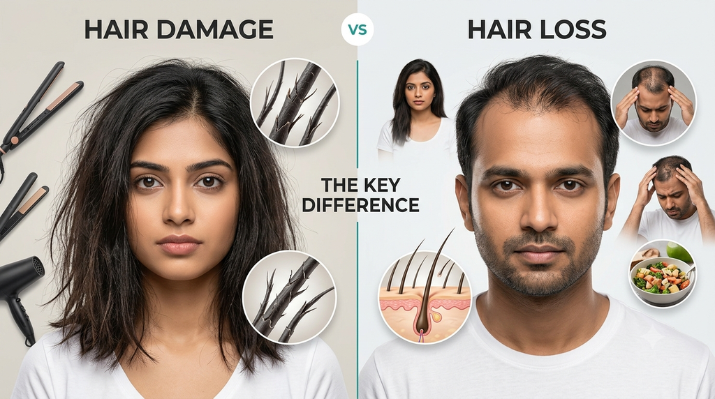 hair loss vs hair damage
