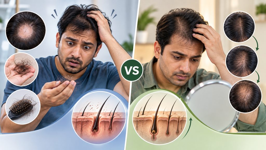 Sudden hair growth or hair loss