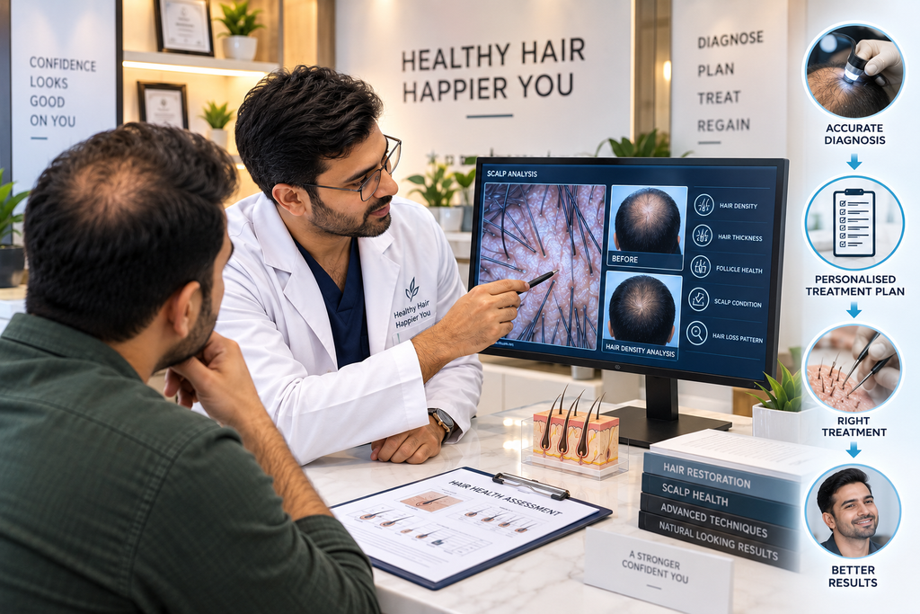patient asking for hair loss diagnosis